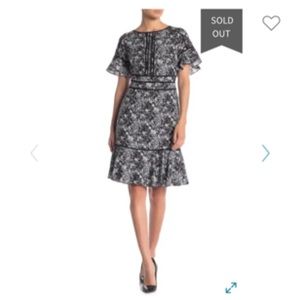 NWT Focus by Shani Ruffle Sleeve Flounce Dress 2